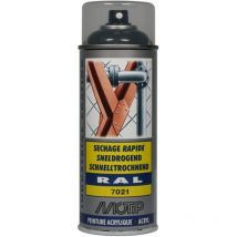 Peinture aérosol ral 7021 Gris noir brillant 400ml motip