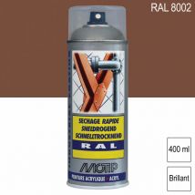 Peinture aérosol ral 8002 Brun de sécurité brillant 400ml Motip