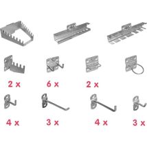 20142038 Set De Porte-outils Pro (l X L X H) 190 X 200 X 75 Mm 28 Parties