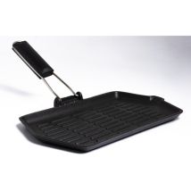 Bistecchiera In Ghisa Rettangolare Anche Induzione Con Manico Pieghevole 35 X 21 Cm