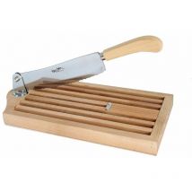 Affettatrice per pane con vassoio raccoglibriciole in legno di faggio oliato