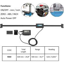 Fervi - affichage numérique multifonctions regle 630mm pour tour fraiseuse R060