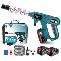 Onevan - Nettoyeur haute pression sans fil 115 bar, Écran de réglage led, débit 4.1L/min,nettoyeur haute pression portable 5 en 1 - Bleu et orange