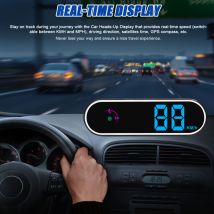 Kkmoon - Affichage Tête Haute (hud) gps pour Voiture - Compteur de Vitesse Numérique avec Affichage led Coloré, Horloge et Alarme de Survitesse