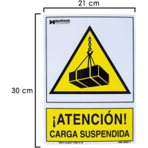 Affiche Danger Charge Suspendue 30x21 cm.