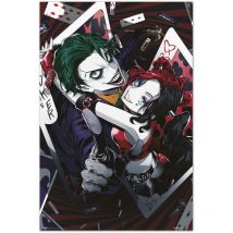 Affiche dc comics harley quinn et joker anime