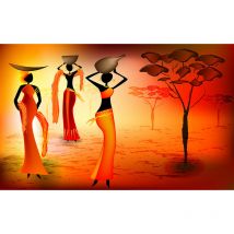 Affiche deco femmes dans la savane - 60x40cm - made in France