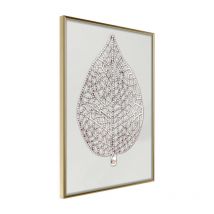 Affiche Murale Encadrée "Leaf-Shaped Pendant" 21 x 30 cm Or