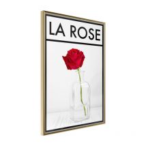 Affiche Murale Encadrée "Rose in the Vase" 21 x 30 cm Or