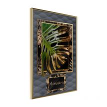 Affiche Murale Encadrée "Monstera in the Frame" 30 x 42 cm Or