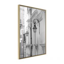 Affiche Murale Encadrée "Old Town's Charm" 21 x 30 cm Or