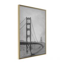Affiche Murale Encadrée "Bridge in San Francisco II" 21 x 30 cm Or