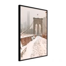 Affiche Murale Encadrée "Winter in New York" 30 x 42 cm Noir