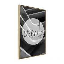 Affiche Murale Encadrée "Create" 21 x 30 cm Or