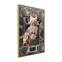 Affiche Murale Encadrée "Giraffe in the Frame" 40 x 60 cm Or