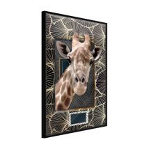 Affiche Murale Encadrée "Giraffe in the Frame" 40 x 60 cm Noir