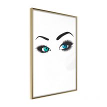 Affiche Murale Encadrée "Piercing Gaze" 40 x 60 cm Or