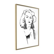 Paris Prix - Affiche Murale Encadrée 'hypnotic Earrings' 21 X 30 Cm Or