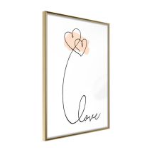 Affiche Murale Encadrée "Love Balloon" 21 x 30 cm Or