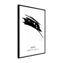 Affiche Murale Encadrée "Zodiac Aries I" 21 x 30 cm Noir