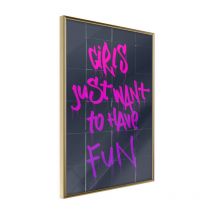 Affiche Murale Encadrée "What Girls Want" 30 x 42 cm Or