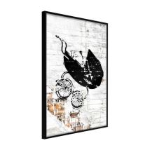Affiche Murale Encadrée "Banksy Baby Stroller" 40 x 60 cm Noir