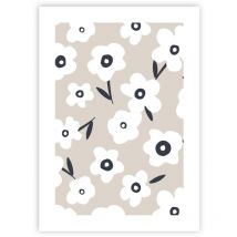 Affiche papier imprimé fleuri sans cadre