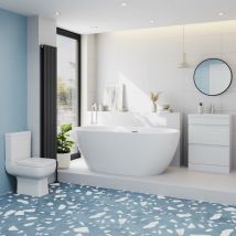Affine - Bathroom Suite 1500mm Freestanding Bath Toilet wc Basin Vanity Unit