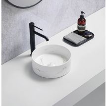 Affine - Round Countertop Basin Marble White - 301 x 301mm