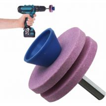 Sunflower - Affuteur Lame Tondeuse Gazon, Meule Daffutage pour Outils De Jardin, Aiguiseur Remplacements De L'Outil De Tondeuse (Rose)