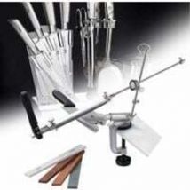 Rapanda - Afilador de cuchillos profesional con 4 muelas, afilador de cuchillos de ángulo fijo con rotación profesional Rx-008, juego de herramientas