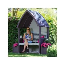 AFK - Cottage Arbour Wooden Garden Seat Chair Bench Lavender Purple & Stone fsc