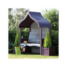 AFK - Orchard Arbour Wooden Garden Seat Chair Lavender Purple & Stone fsc