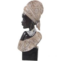 Afrikanische Büstenfigur in Schwarz/Goldharz 18X9x42CMPOUR Alle Stile, um zu Hause eine Note zu verleihen
