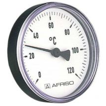 Afriso - bilame Thermometer 1930 -120 degrés 63.997 100mm de boîtier, l&39 arbre de 40 mm, raccordement 1/2 »