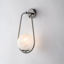 Bonetti Illumina - Afrodite - Applique 1 lumière en fer chromé noir avec sphère dm.14.16 - P.19 - BL286-AP1-NR