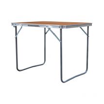 Aga24 - Aga Campingtisch klappbar Gartentisch 80x60x70 cm – Aluminium-Klapptisch mit MDF-Platte & Tragegriff – stabil, wetterfest & kompakt – für
