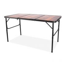 Aga24 - Aga Campingtisch klappbar Gartentisch 120x60x37/66 cm – Aluminium-Klapptisch mit MDF-Platte & Tragegriff – stabil, wetterfest & kompakt – für