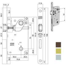 Serratura Inf.legno Centro E50 Bagno Cr 1005 Agb