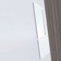 AGB - Porte coulissante de salle de bain blanche opaque Wave wave - Poignée pour portes coulissantes