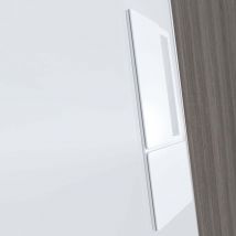 AGB - Wave Puerta Corredera Baño Negro Opaco wave - Juego de manillas para puertas correderas
