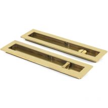 Aged Brass 250mm Plain Rectangular Pull - Privacy Set - From The Anvil