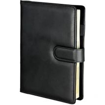 Agenda journalier et hebdomadaire, calendrier A5 universel noir premium avec insert remplaçable, fermoir magnétique Genoa