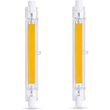 Ampoule led R7S 118mm 10W Blanc Chaud 3000K, 1000LM, Équivalent Lampe Halogène R7S J118 80W 100W, Non-dimmable, Ampoule R7S 118mm Slim cob led pour