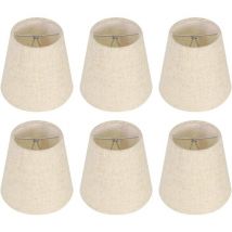 Aafgvc - Promotion, Ensemble de 6 Petits Abat-Jour, Abat-Jour Baril en Toile de Jute Clip sur Ampoule pour Lampe de Table et lampadaire, Abat-Jour de