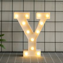 Lettres de l'alphabet à led avec lumière blanche chaude pour décoration d'intérieur, fête, bar, mariage ou festival(Y) Aafgvc