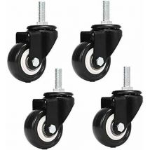 M8x25mm 4 pièces de support de charge 240 kg chariot roulette tournante pu meubles poudre remplacement (sans roulettes de frein)