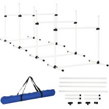 Agility pour chiens kit agility chien parcours agility chien set de 4 obstacles professionnels hauteur réglable avec système de maintien au sol 99L x