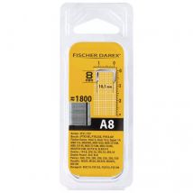 Boîte de 1800 Agrafes galvanisées à fil fin A8 Fischer Darex