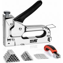 Neu Master - Agrafeuse Murale Multifonction 3 en 1 avec 2000 Agrafes,Agrafeuse-cloueuse à main avec pince